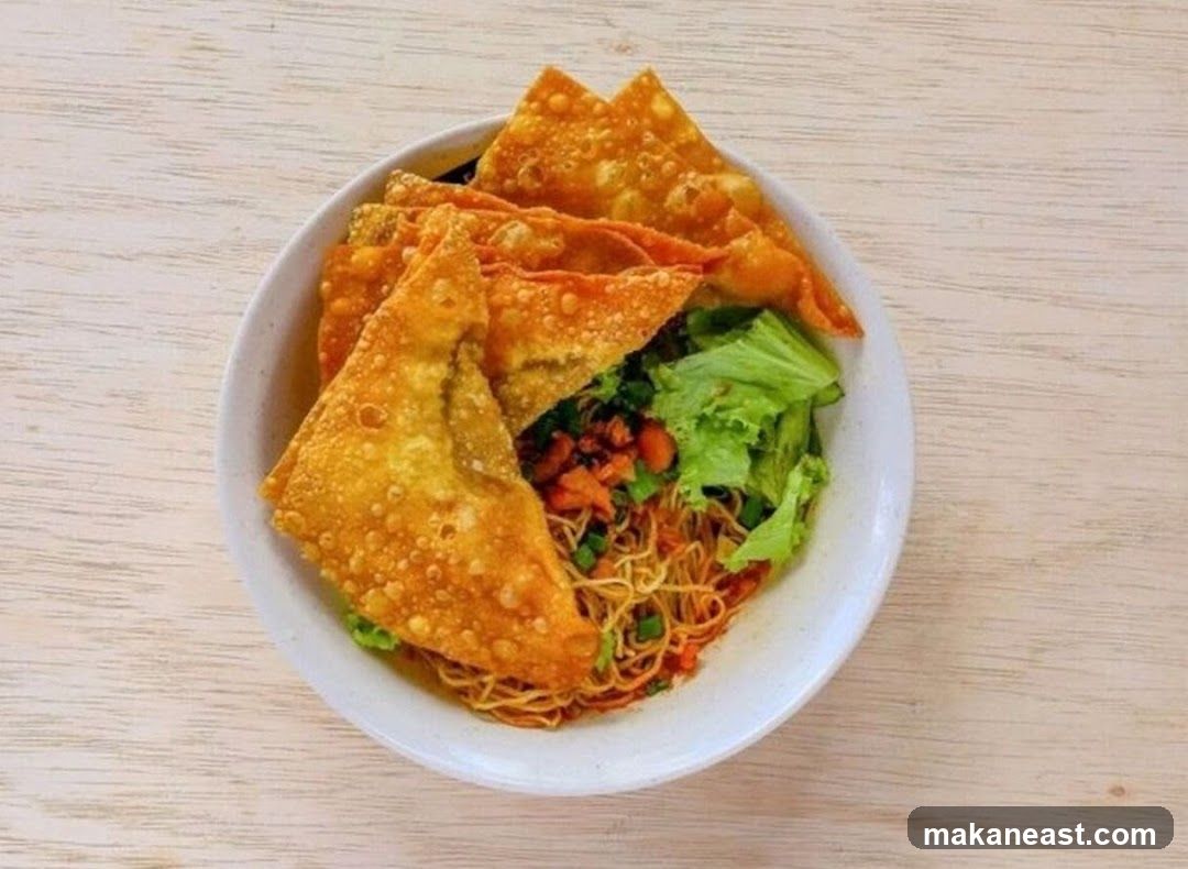 Noodle Dish with Wontons