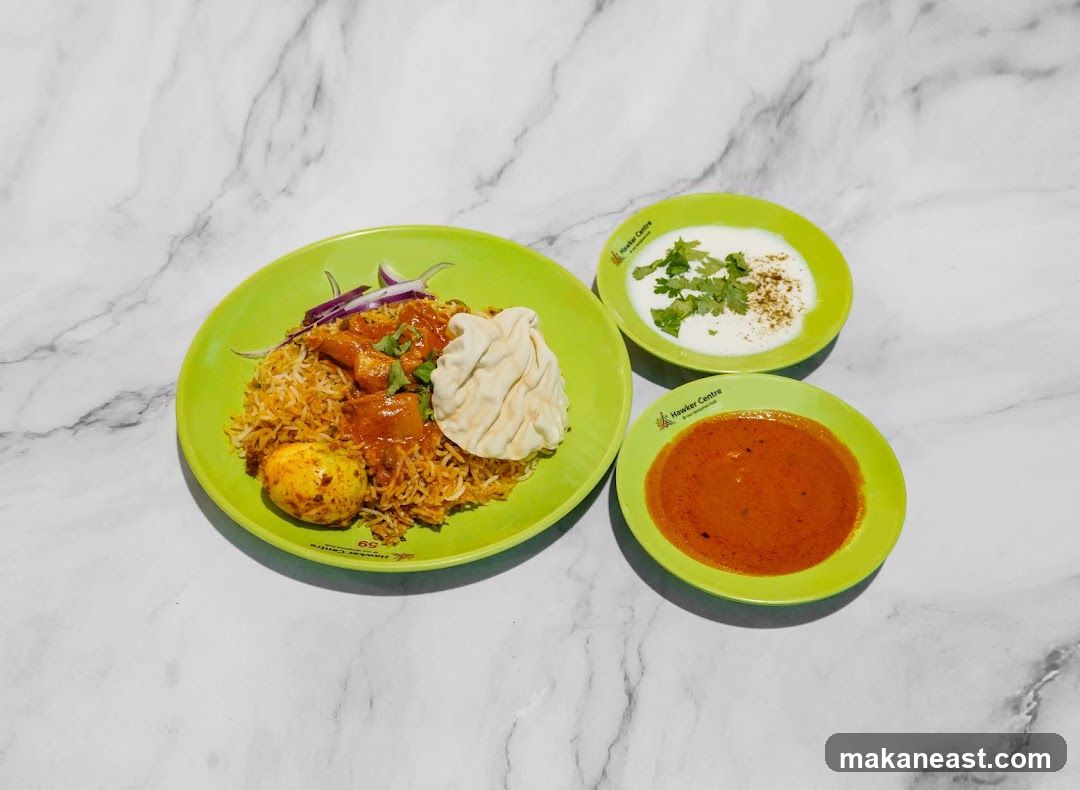 Biryani with accompaniments