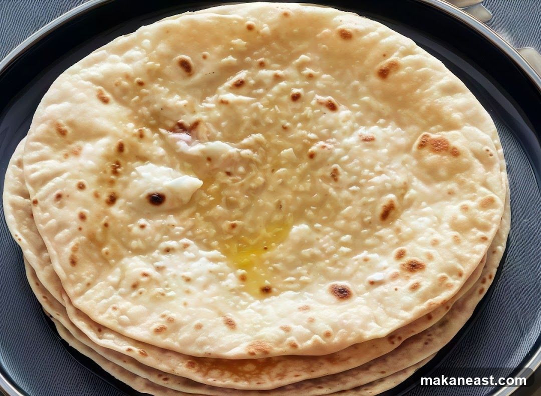 Stack of Flatbreads with Butter