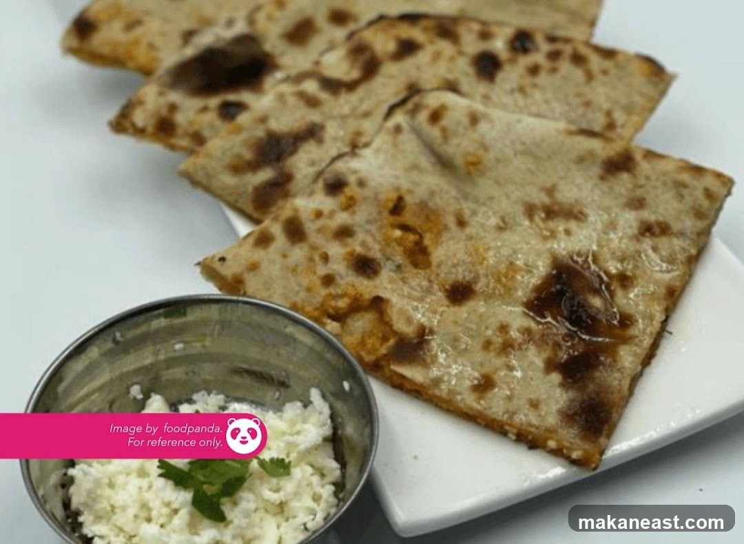 Indian Flatbread with Cheese Dip