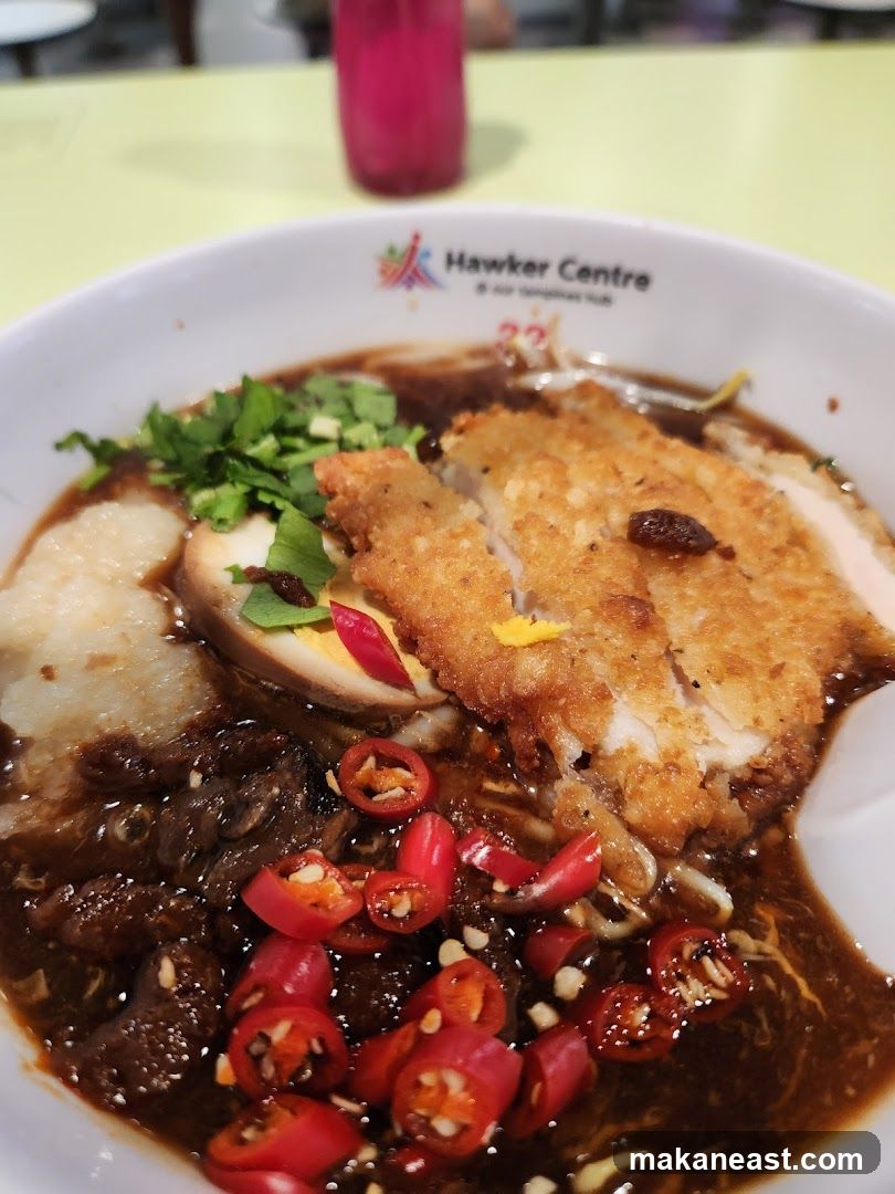 Noodles with Fried Chicken and Egg