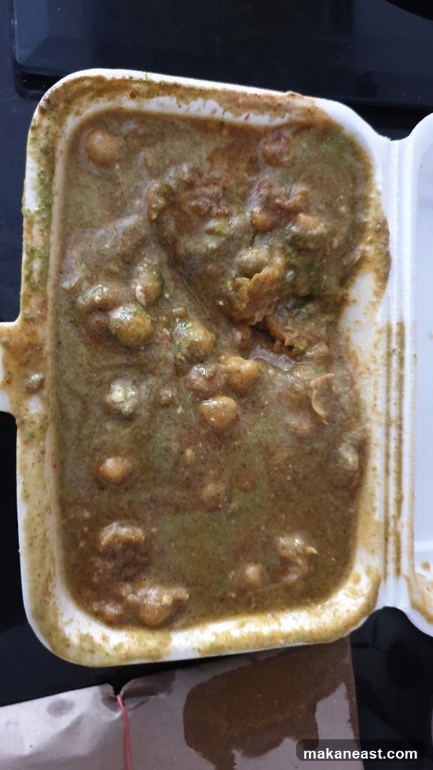 Chana Masala in Takeout Container