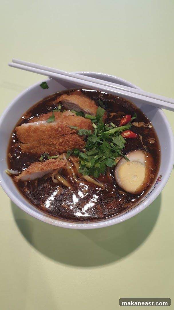 Noodle Soup with Fried Chicken and Egg