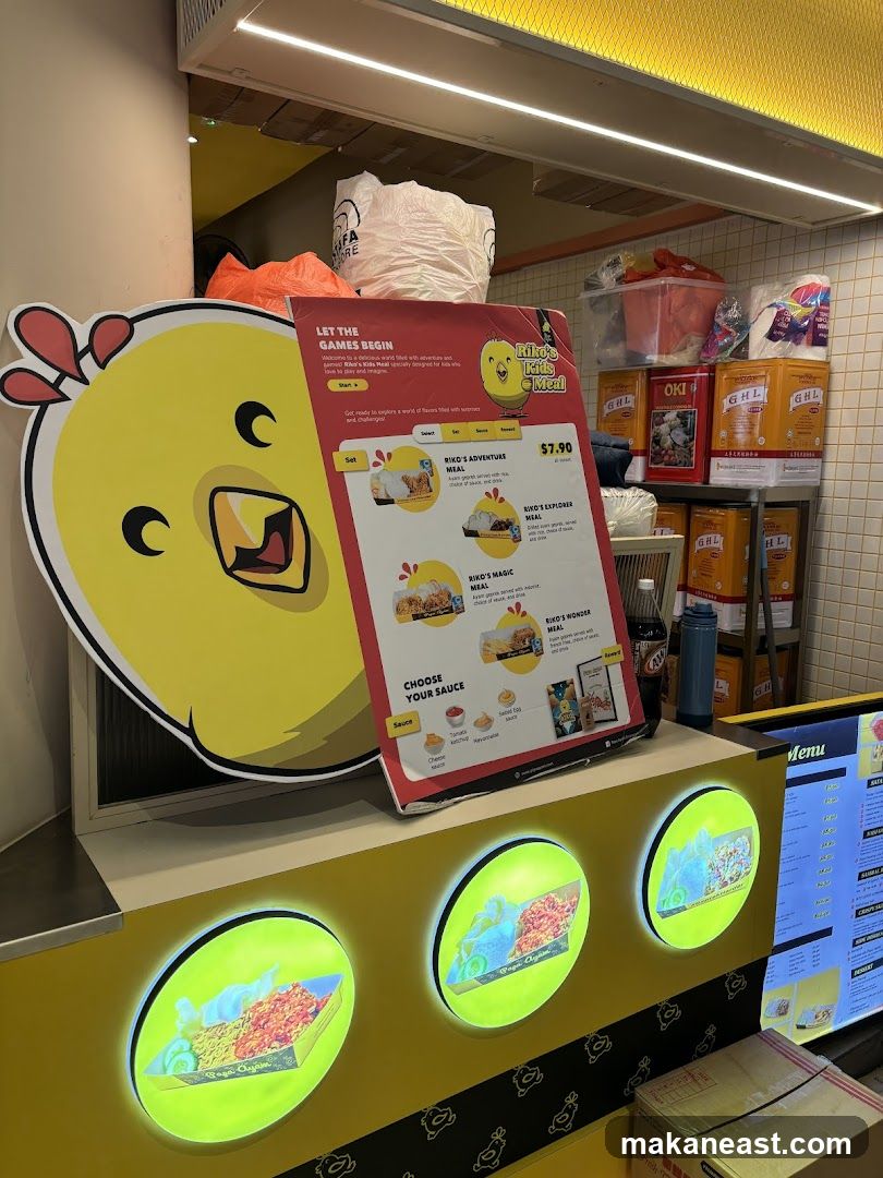 Fast Food Counter with Menu and Decorations