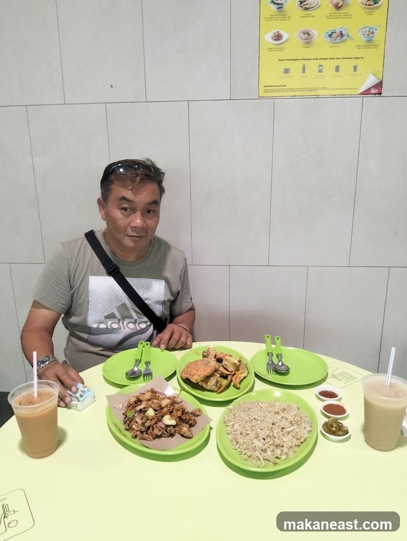 Man at a table with food