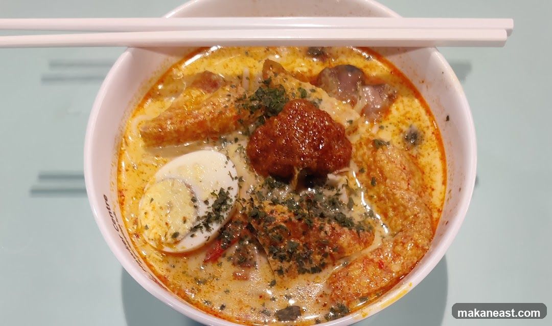 Laksa with Egg and Chopsticks