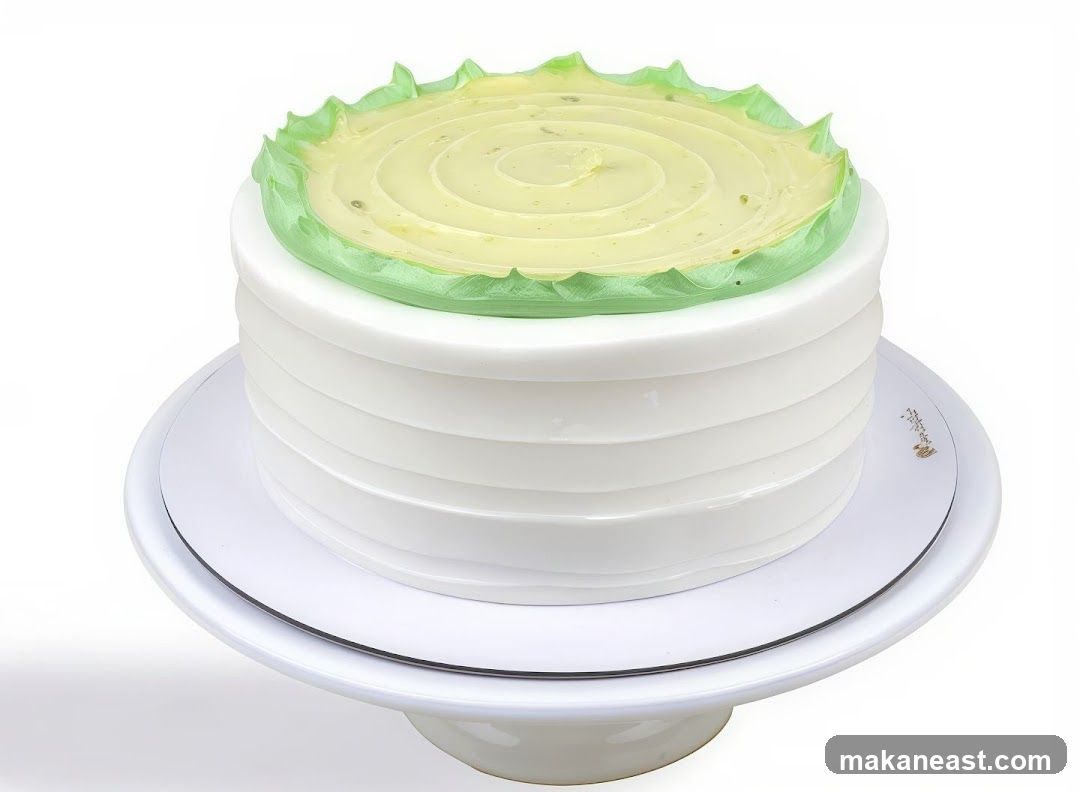 White Cake with Green Frosting