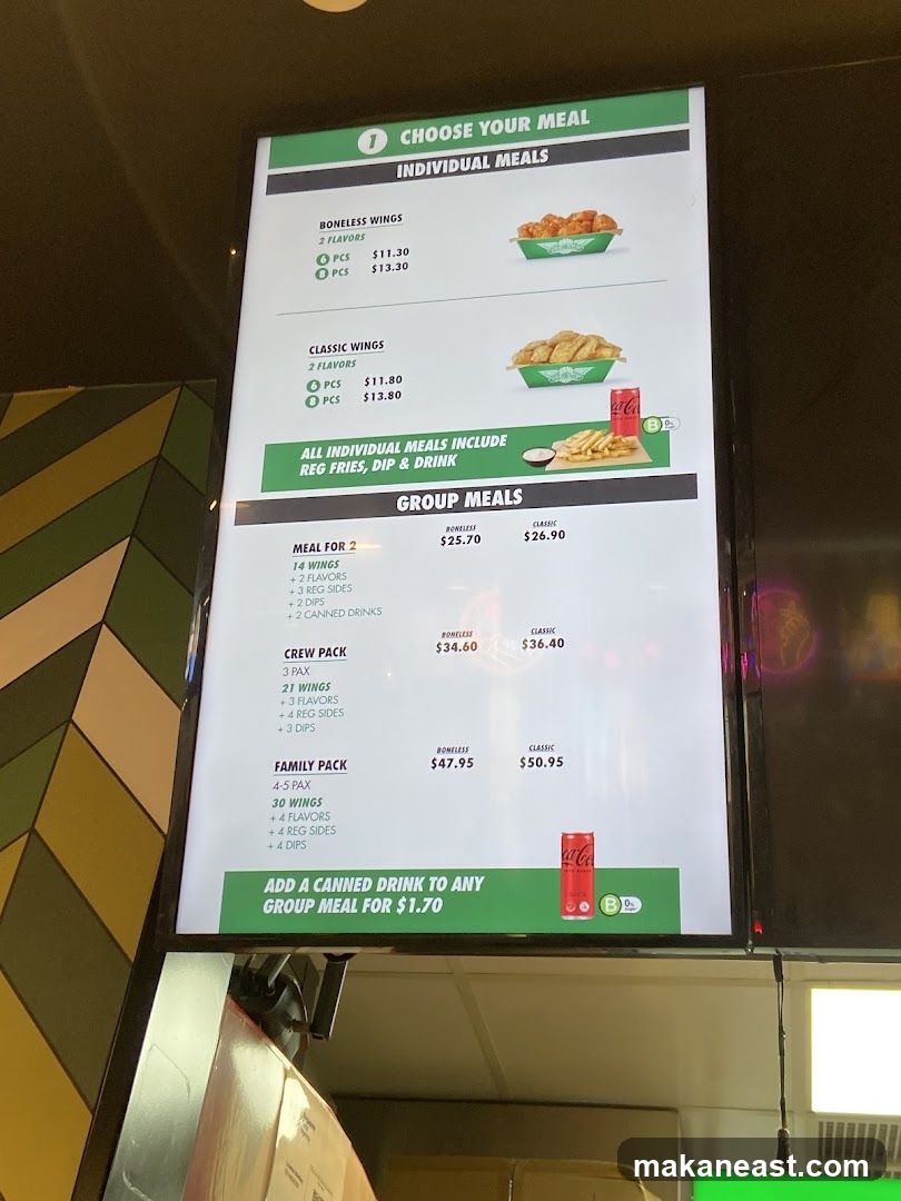 Wing Menu