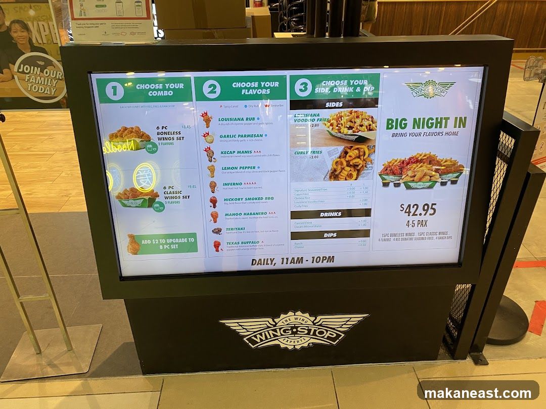 Wingstop Menu Display