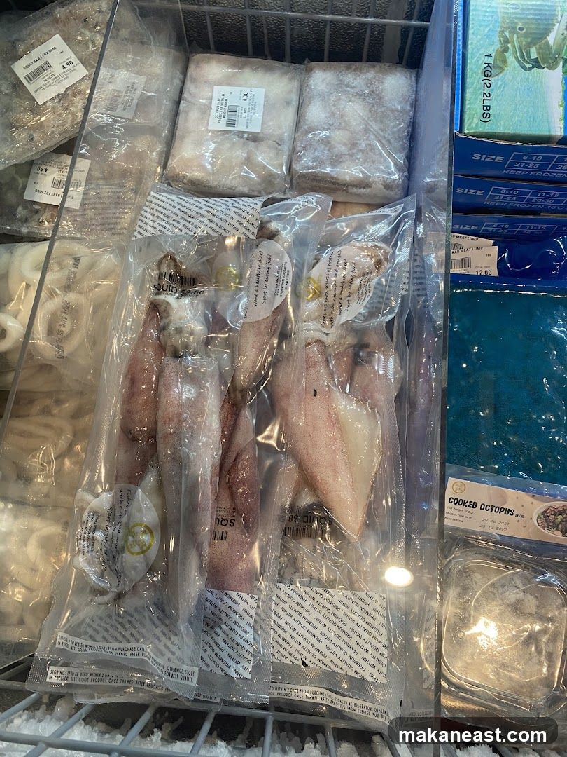 Frozen Seafood Display