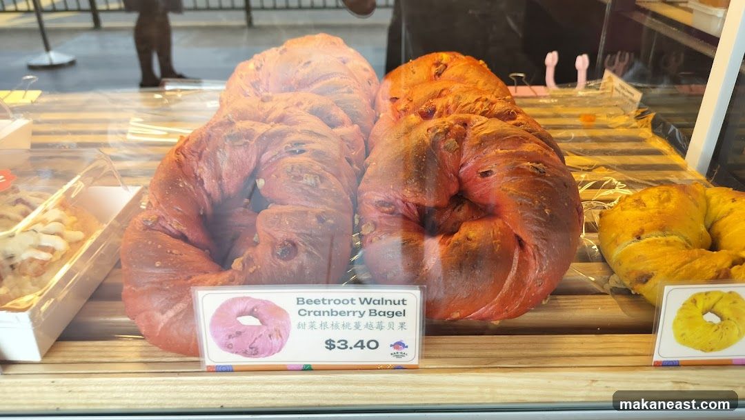 Bagels in a Display Case