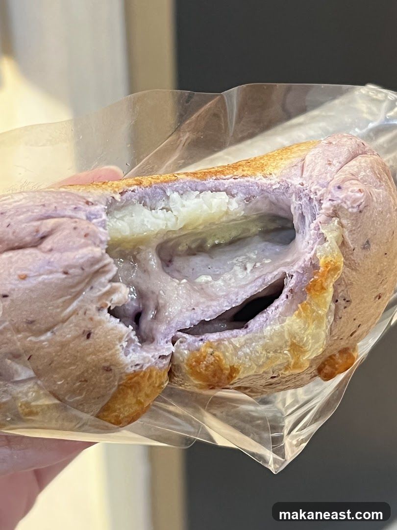 Purple Bagel with Cream Cheese Filling