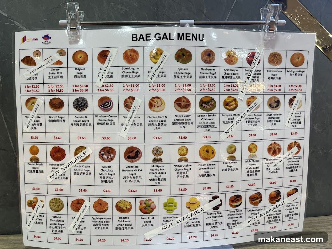 BAE.GAL MENU