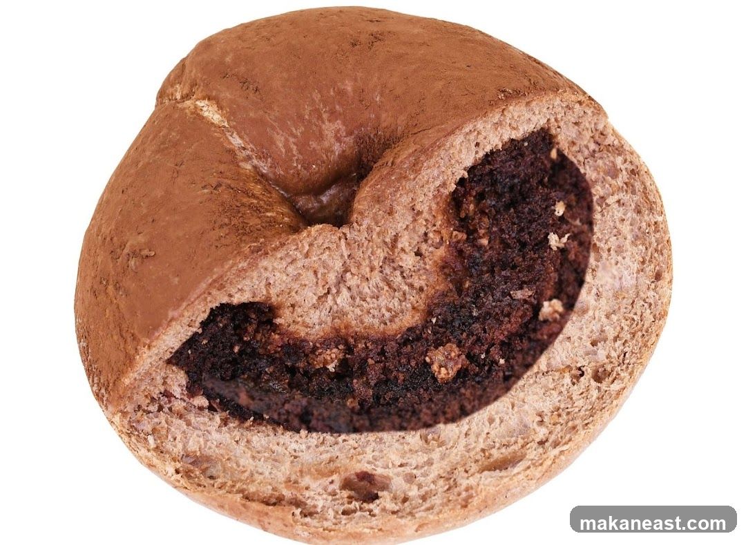 Chocolate filled bread roll