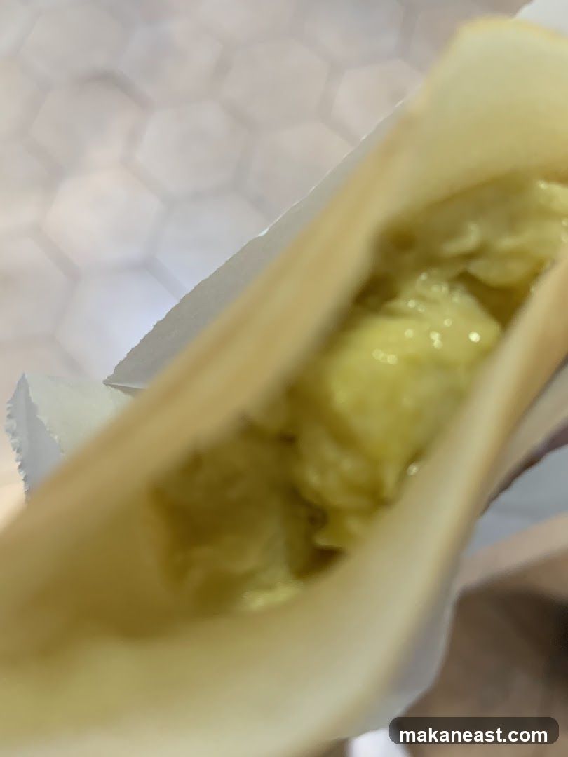 Close-up of a filled crepe