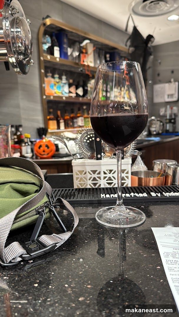 Glass of Red Wine at Bar