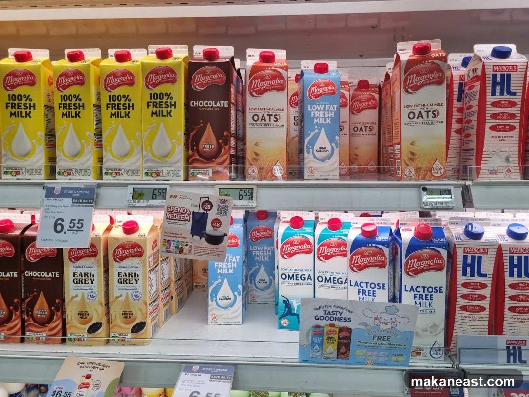 Milk Products on Shelf