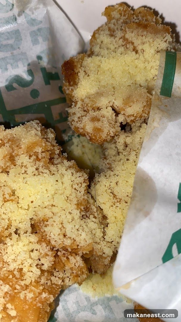 Food item with crumb topping