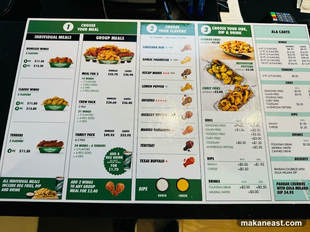 Wing Menu