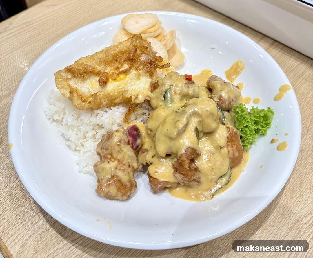 Salted Egg Chicken Rice