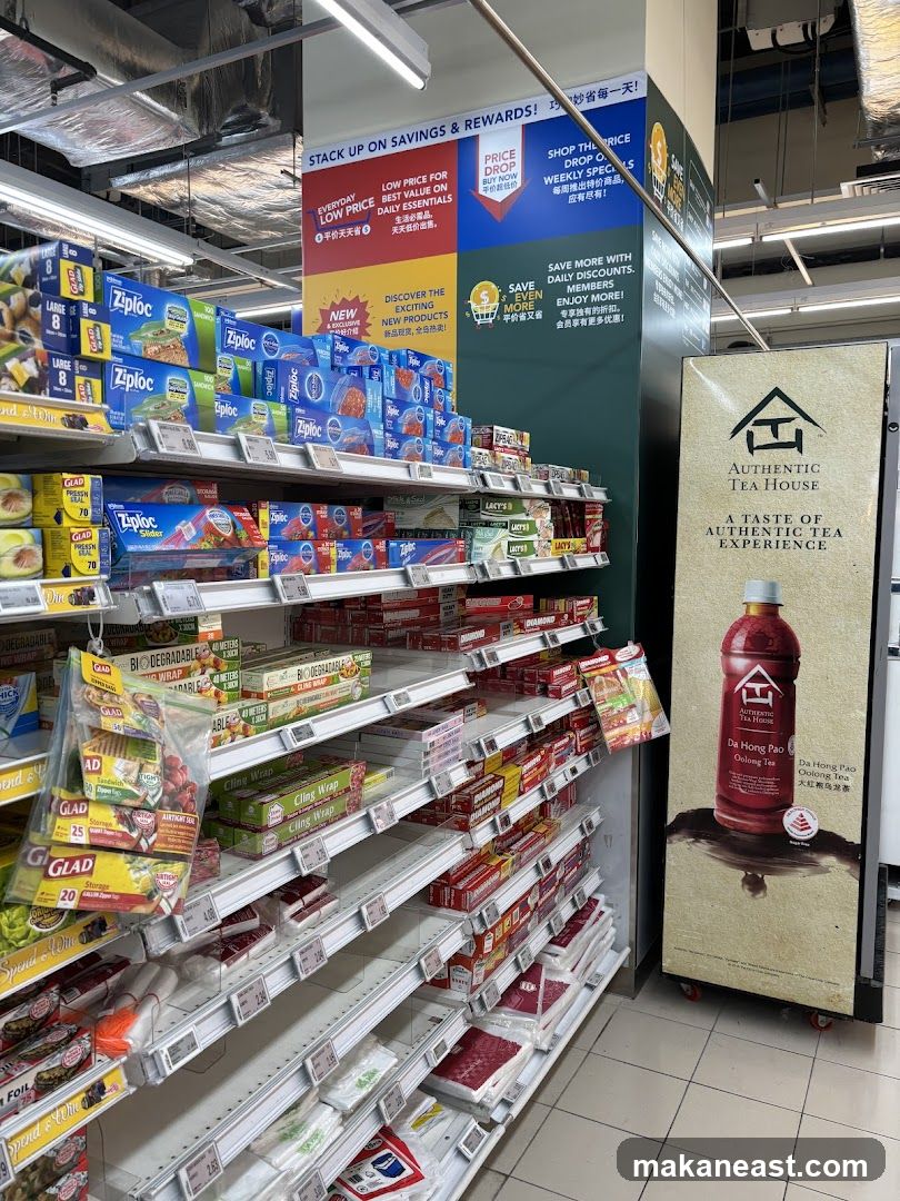 Supermarket Aisles with Household Products