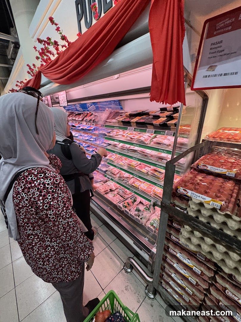Supermarket Meat and Egg Display