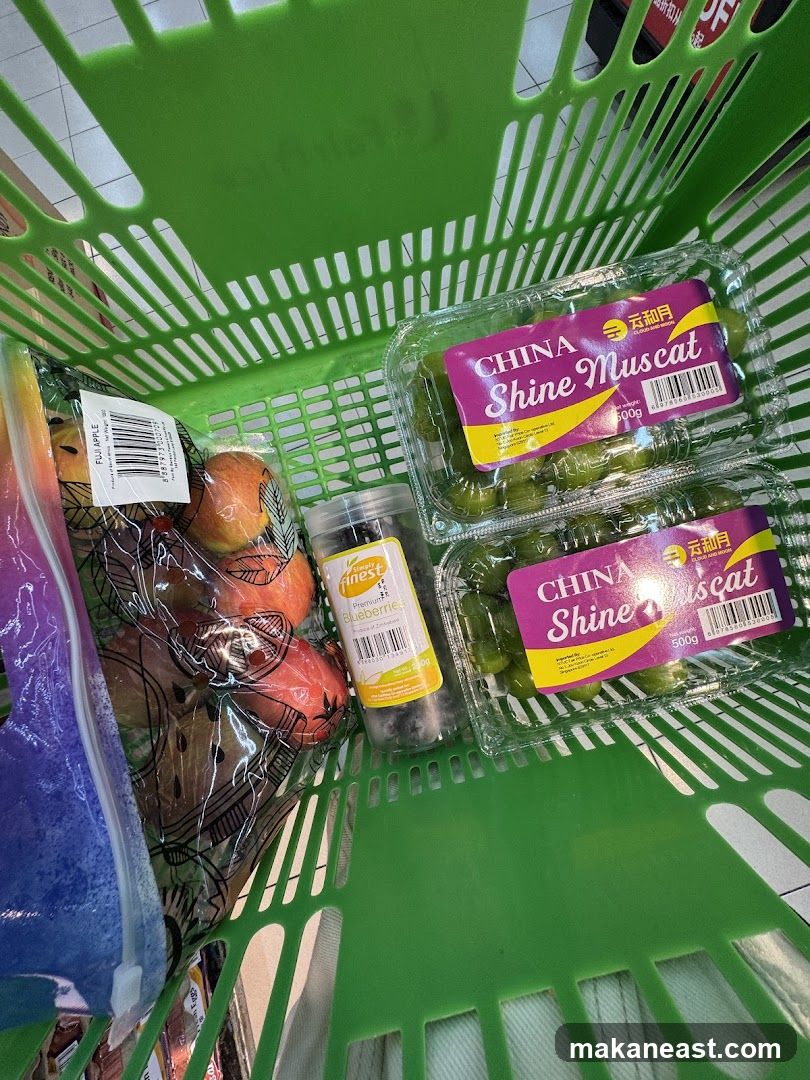 Groceries in a shopping cart