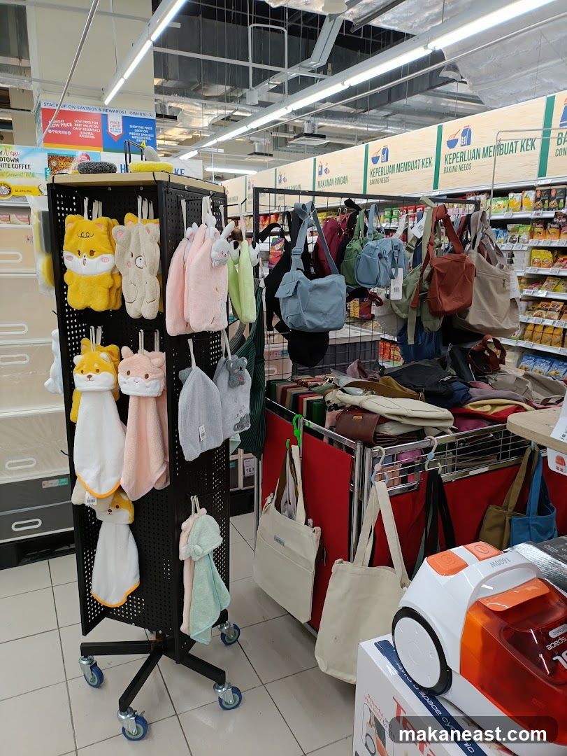 Store Display with Bags and Towels