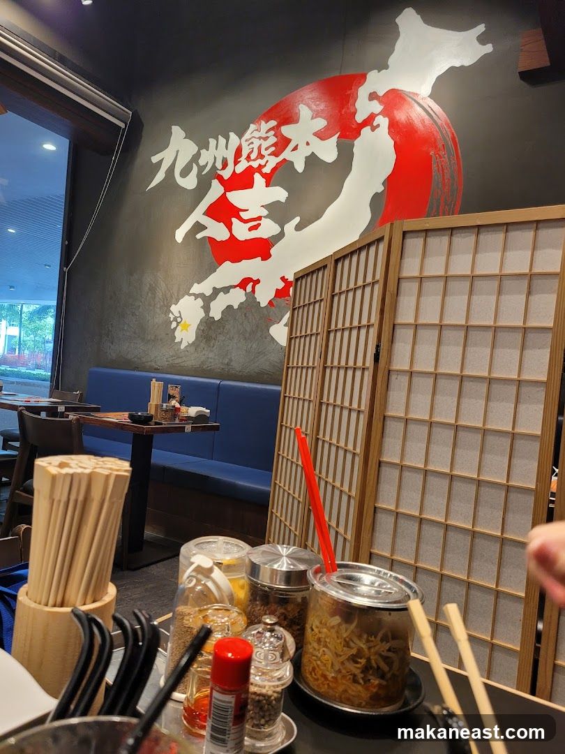 Restaurant Interior with Japanese Mural