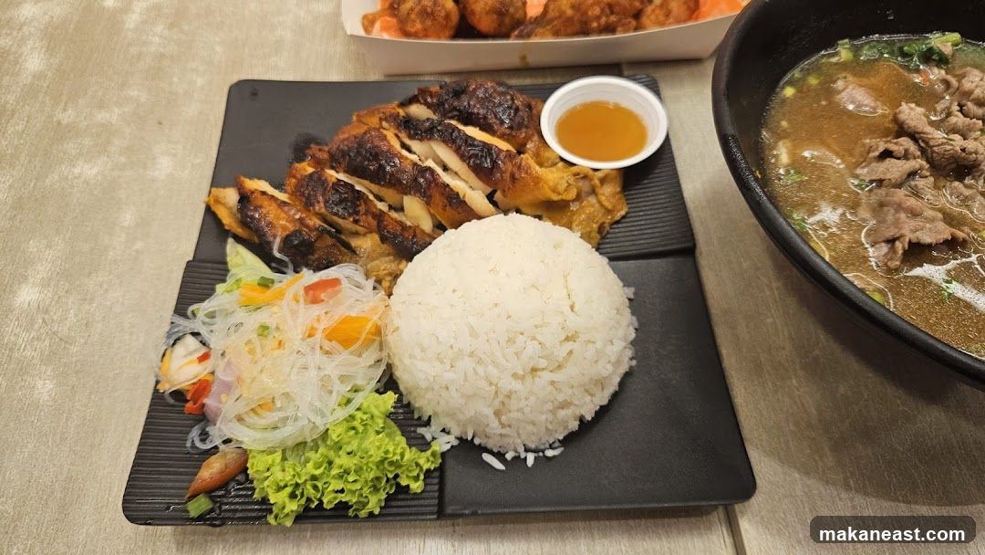 Roasted Chicken with Rice and Soup