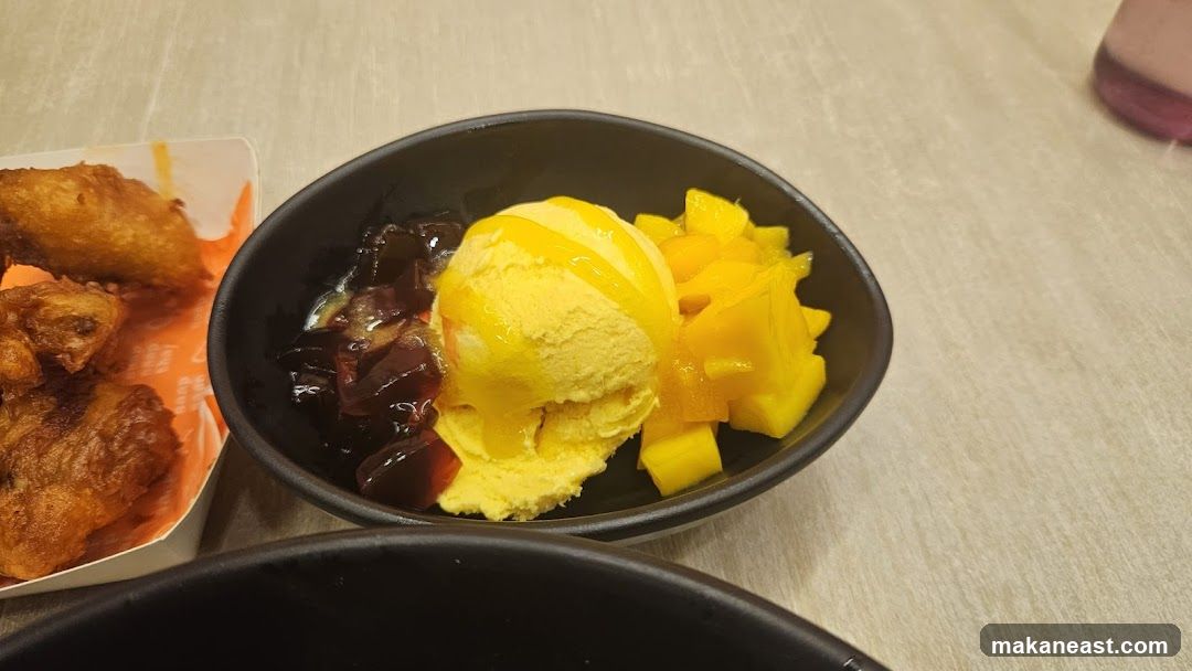 Mango Ice Cream with Jelly and Diced Mango