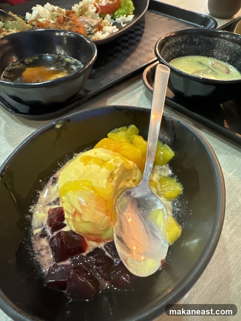 Dessert with Ice Cream and Fruit
