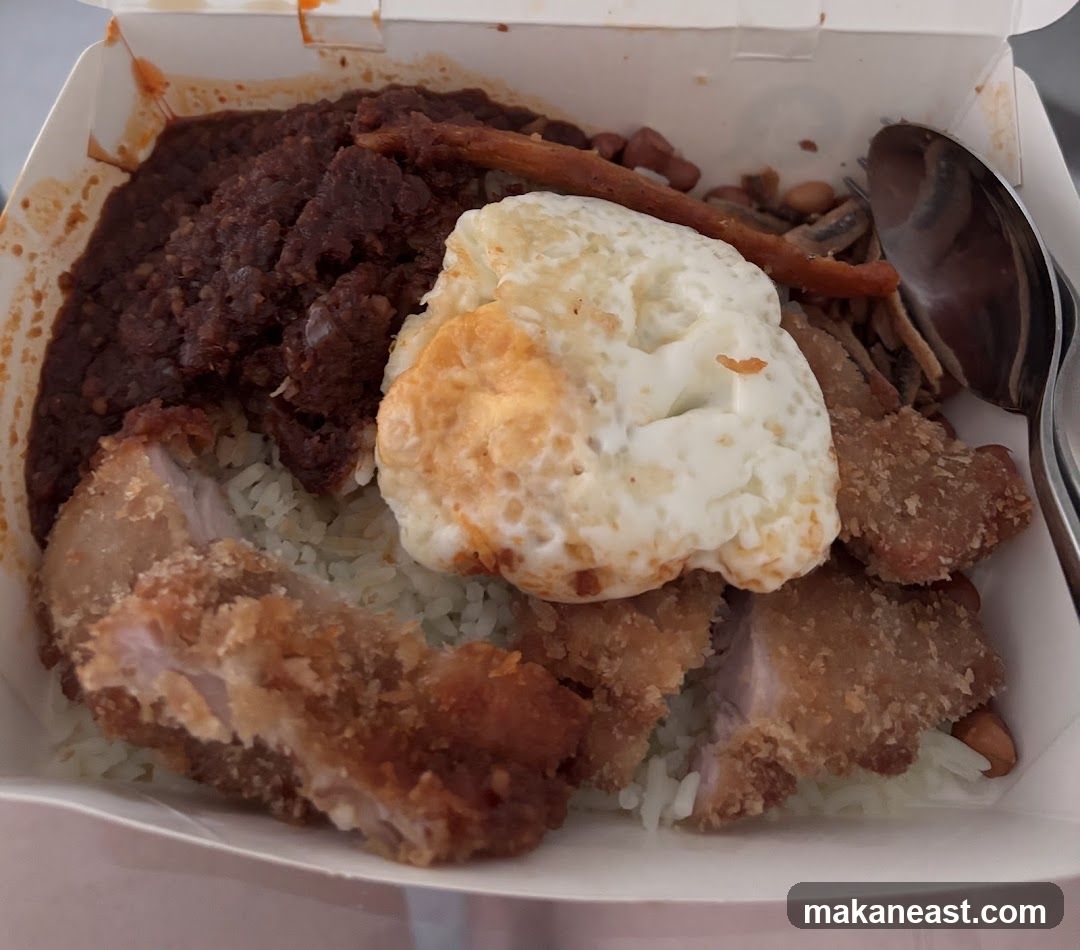 Nasi Lemak with Fried Chicken