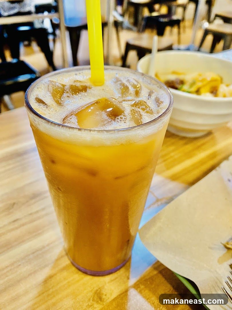 Iced Tea with Ice and Straw