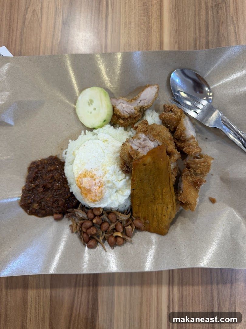 Nasi Lemak with Fried Chicken