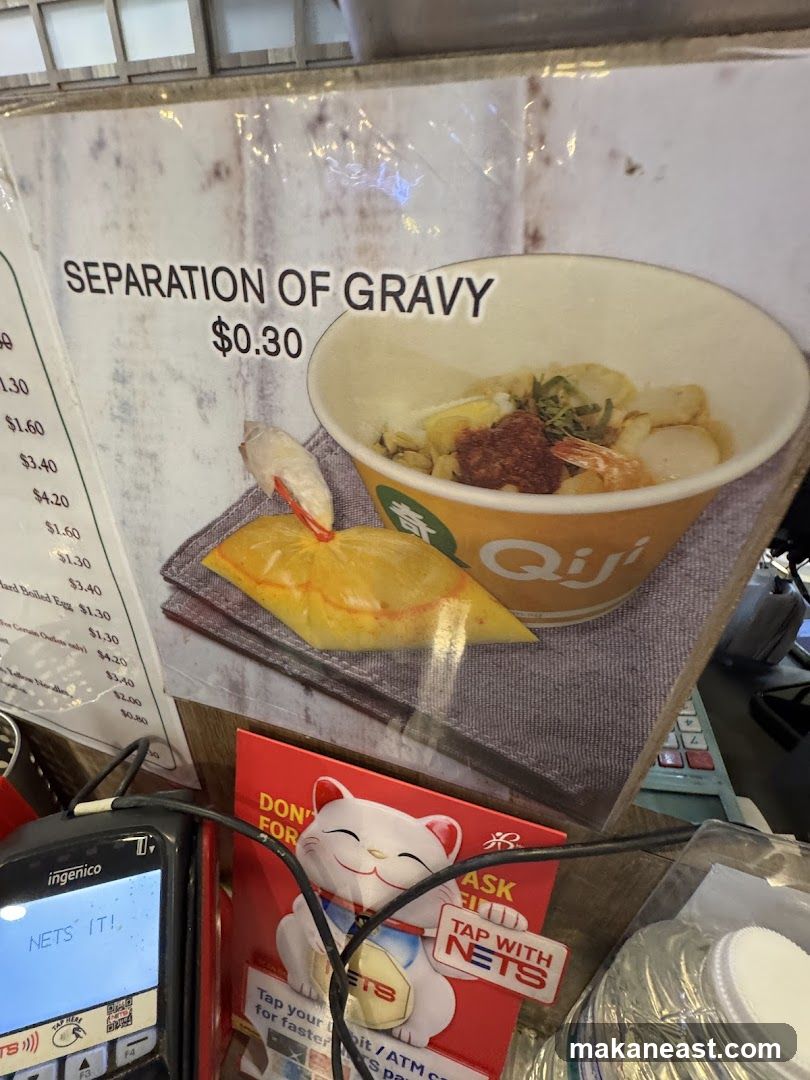 Menu board with gravy separation option