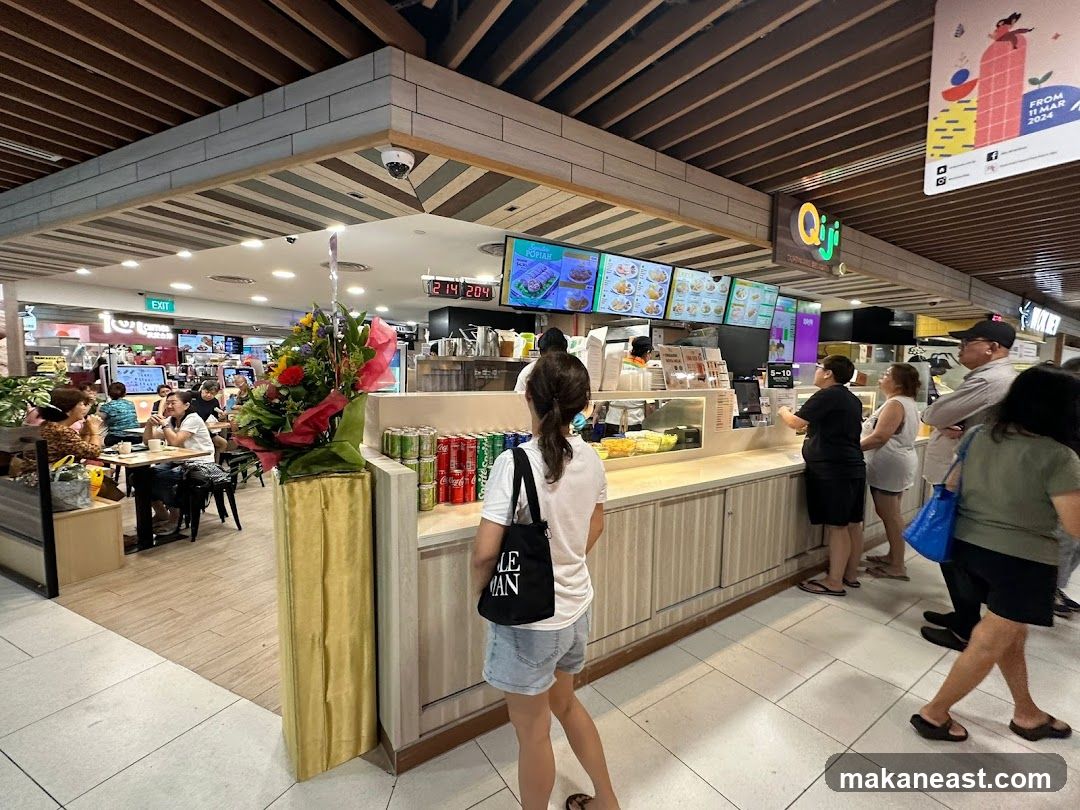 Food stall with customers