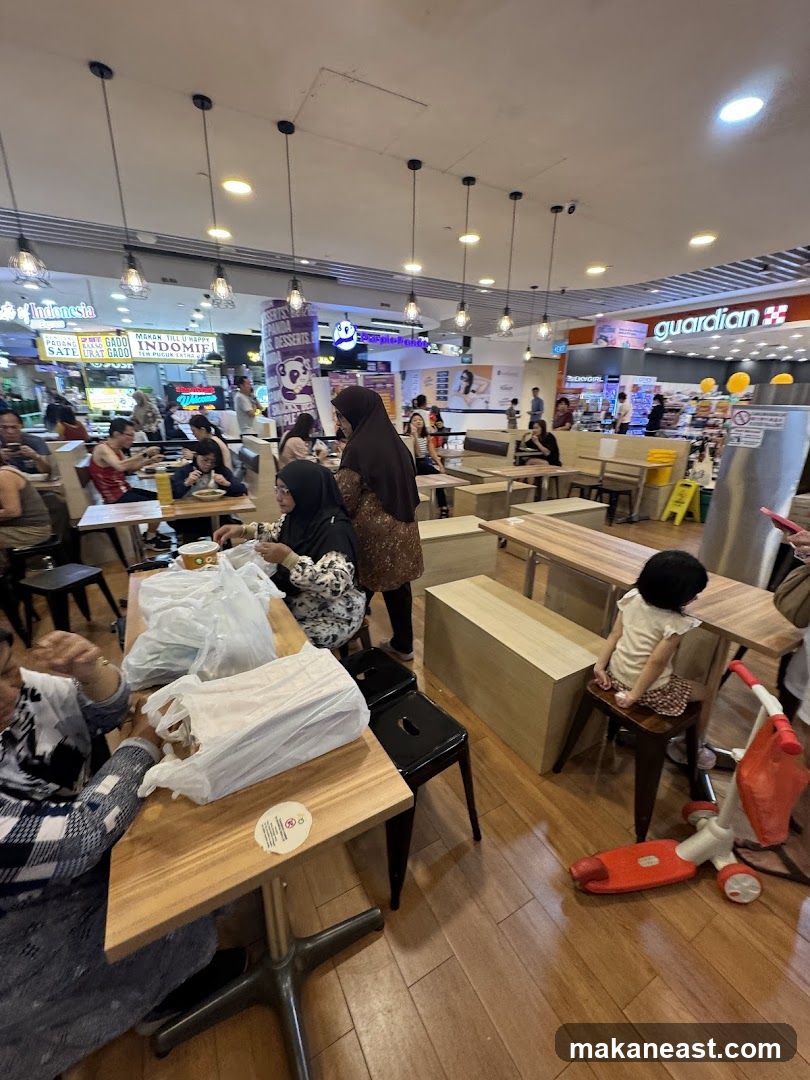 Food court with diners