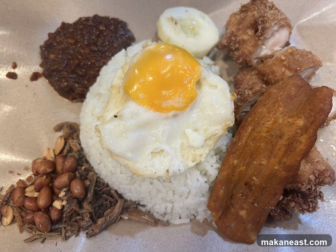 Nasi Lemak with Fried Chicken