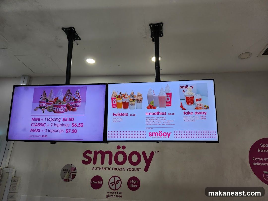 Smooy Authentic Frozen Yogurt Menu