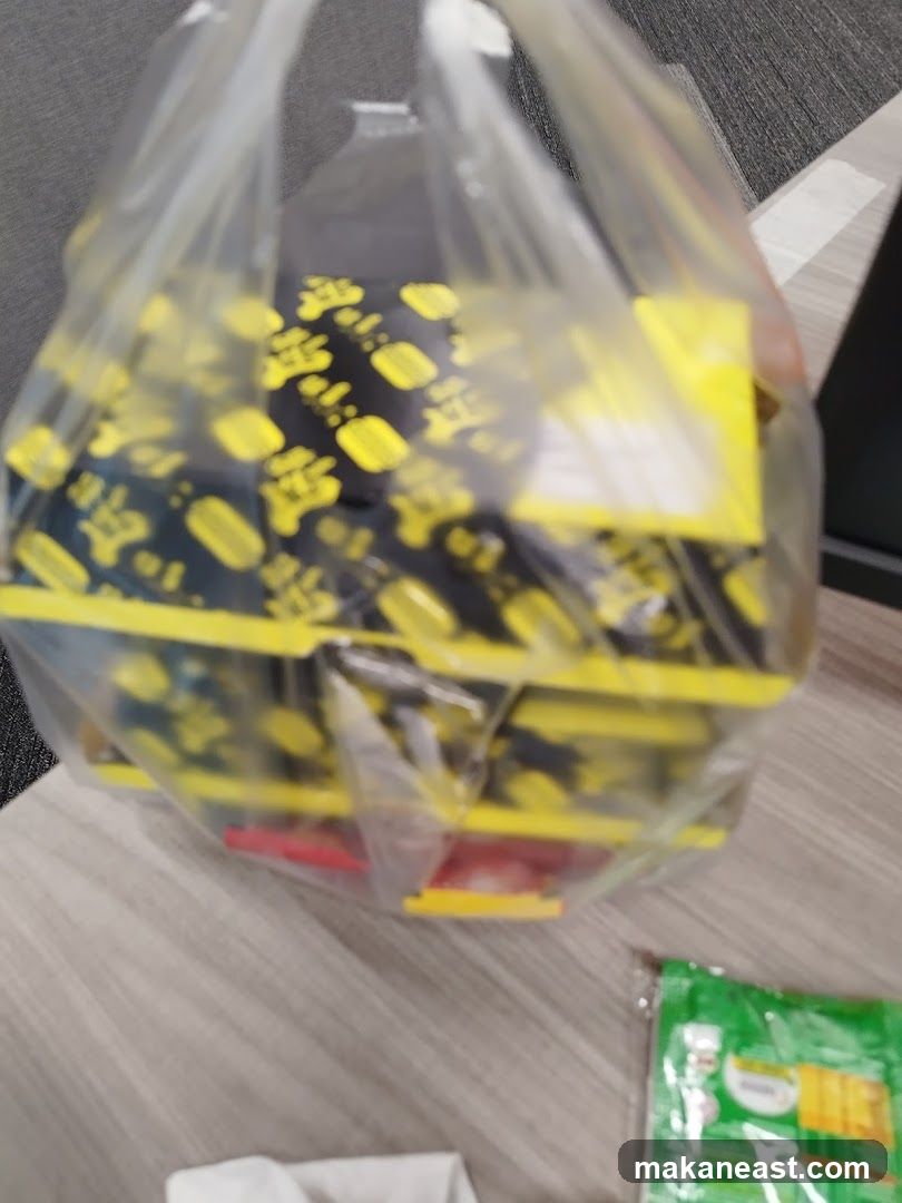 Bag of food items