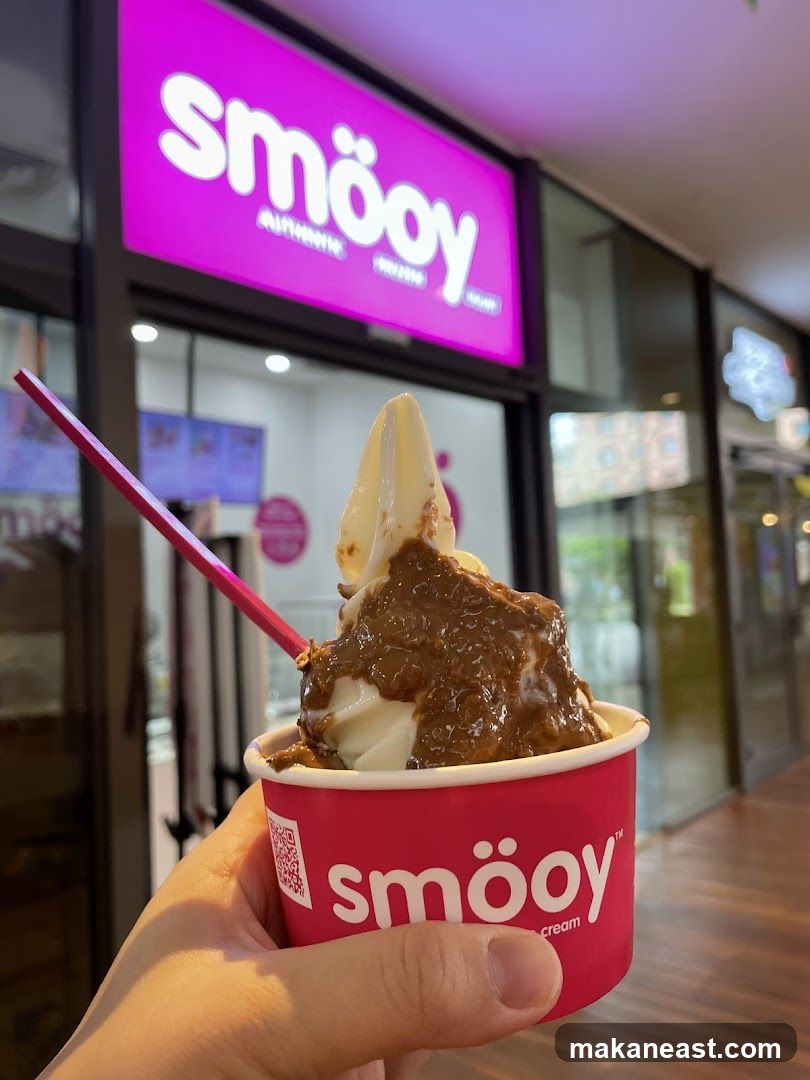 Frozen Yogurt with Chocolate Topping