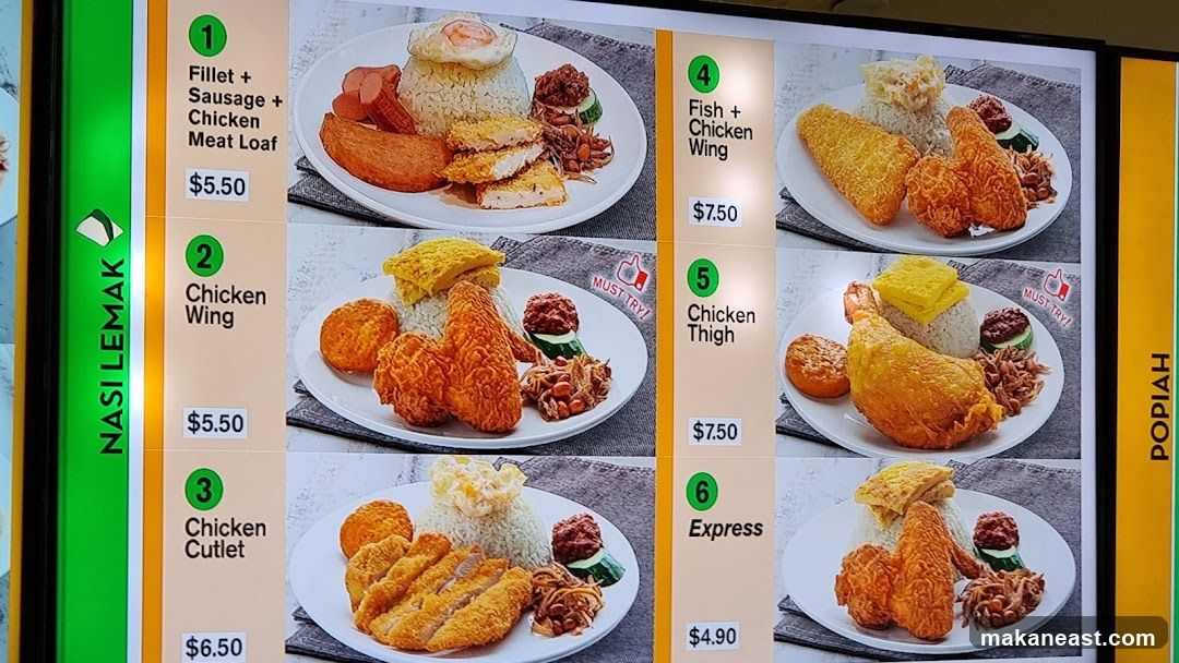 Nasi Lemak Menu