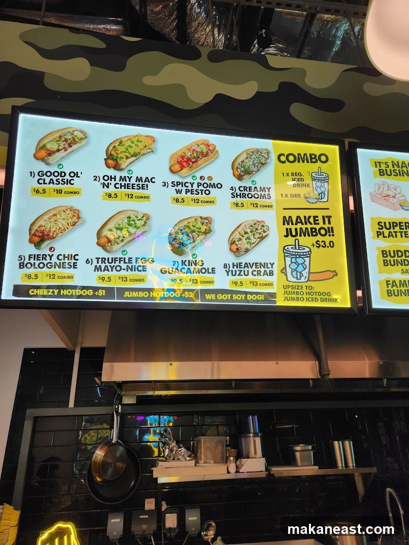 Hot Dog Menu