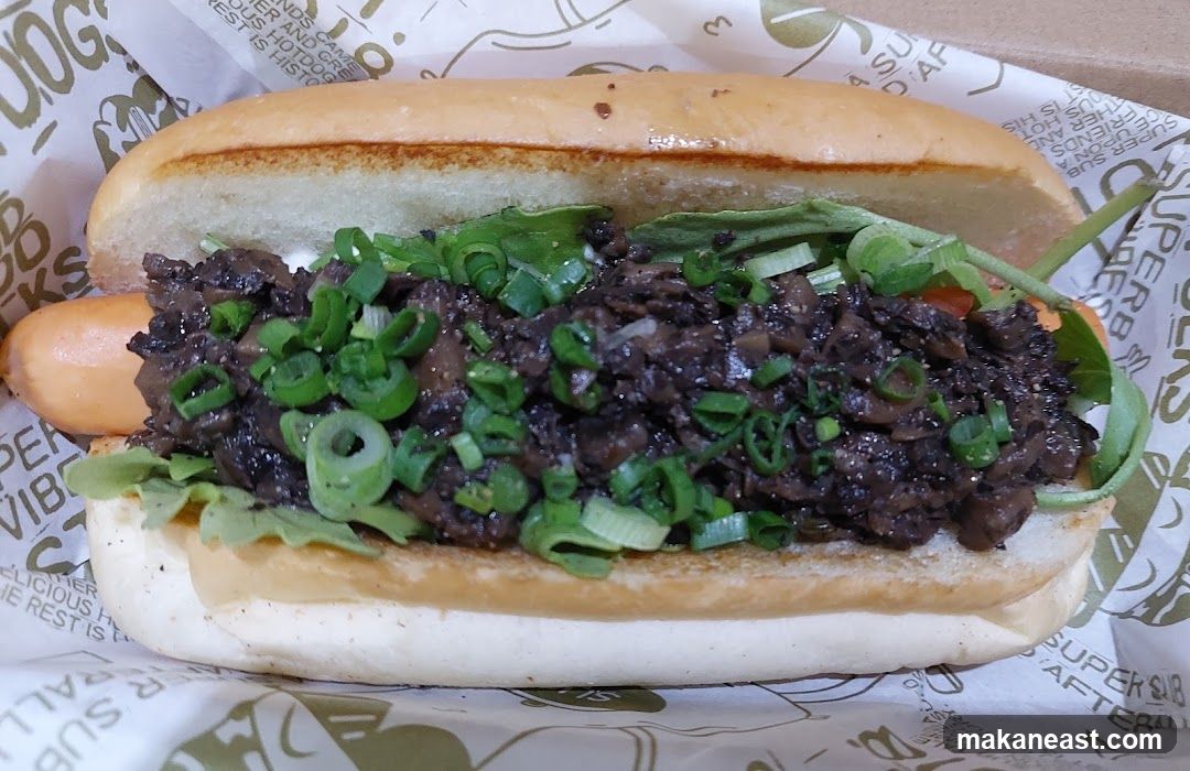 Hot Dog with Mushroom Topping