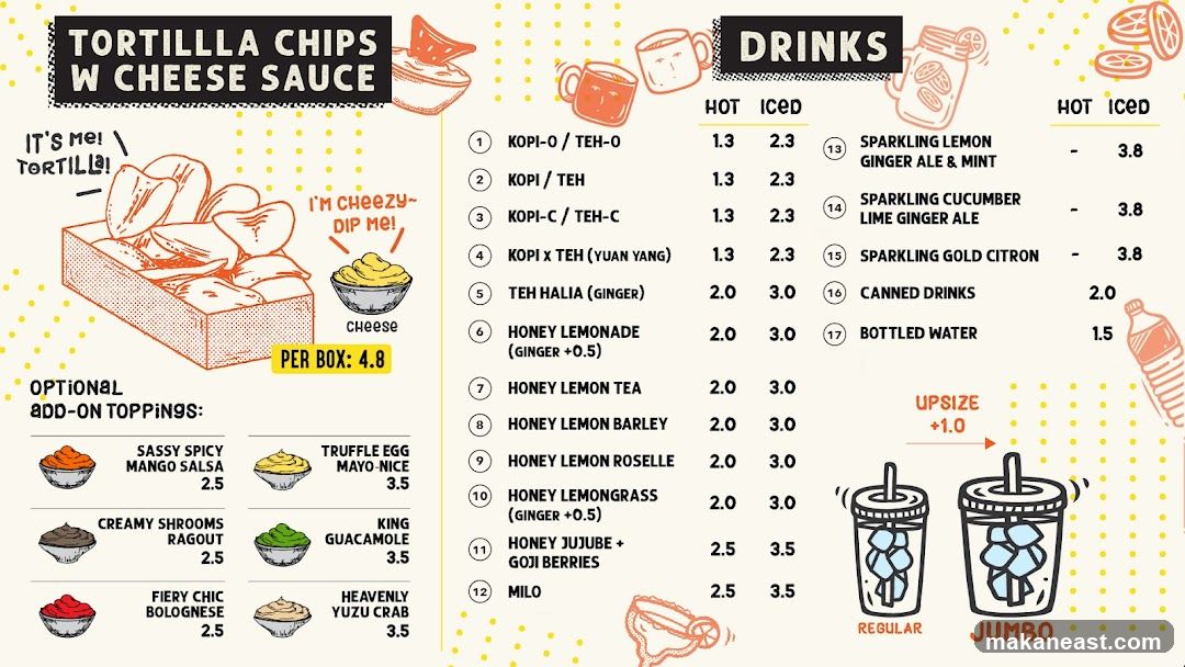 Tortilla Chips W Cheese Sauce & Drinks