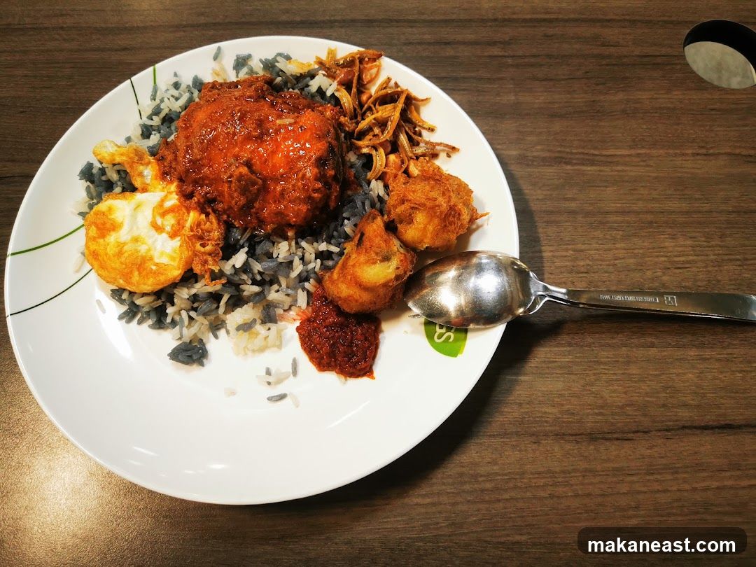 Nasi Lemak with Fried Chicken