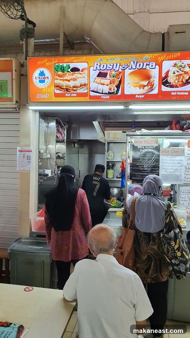 Food Stall with Menu and Customers