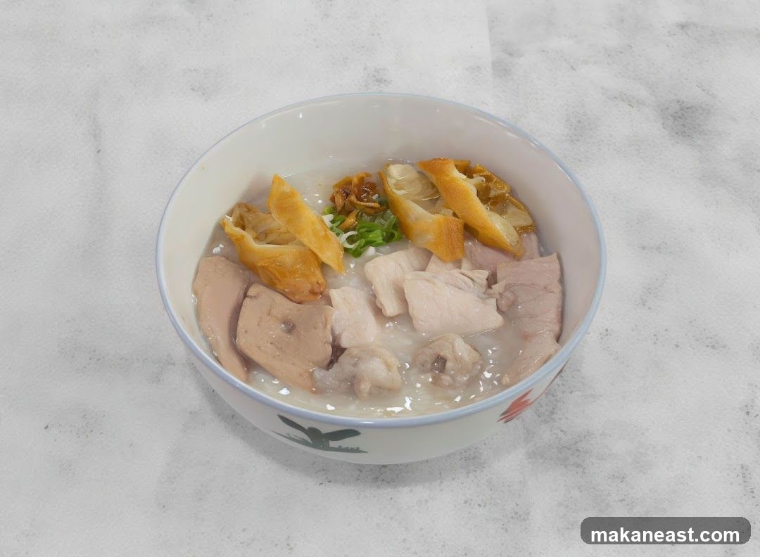 Congee with assorted toppings