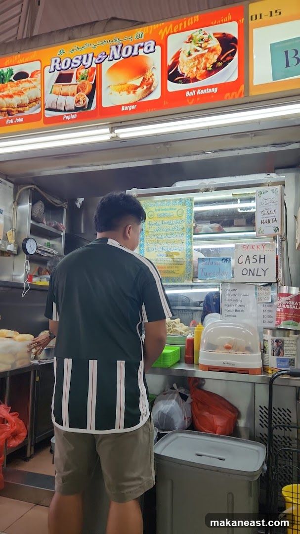Food stall with menu and signage